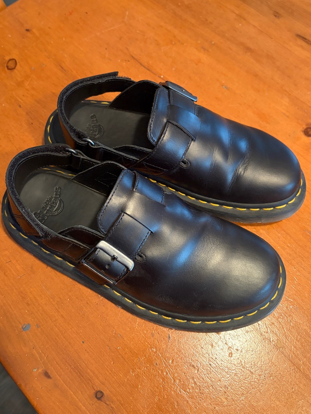 Dr. Martens Black Leather Slingback Loafers